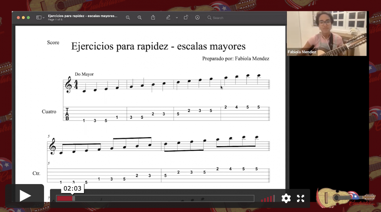 Ejercicios para la rapidez Cuatro Puertorriqueño